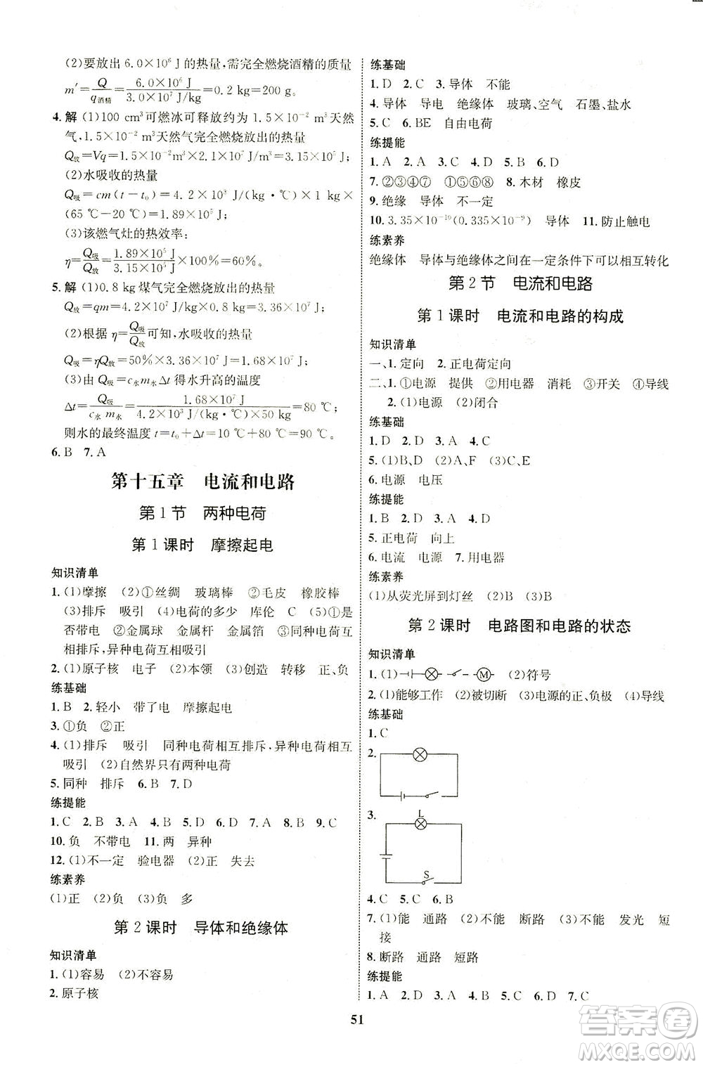 現(xiàn)代教育出版社2021初中同步學(xué)考優(yōu)化設(shè)計九年級物理全一冊RJ人教版答案