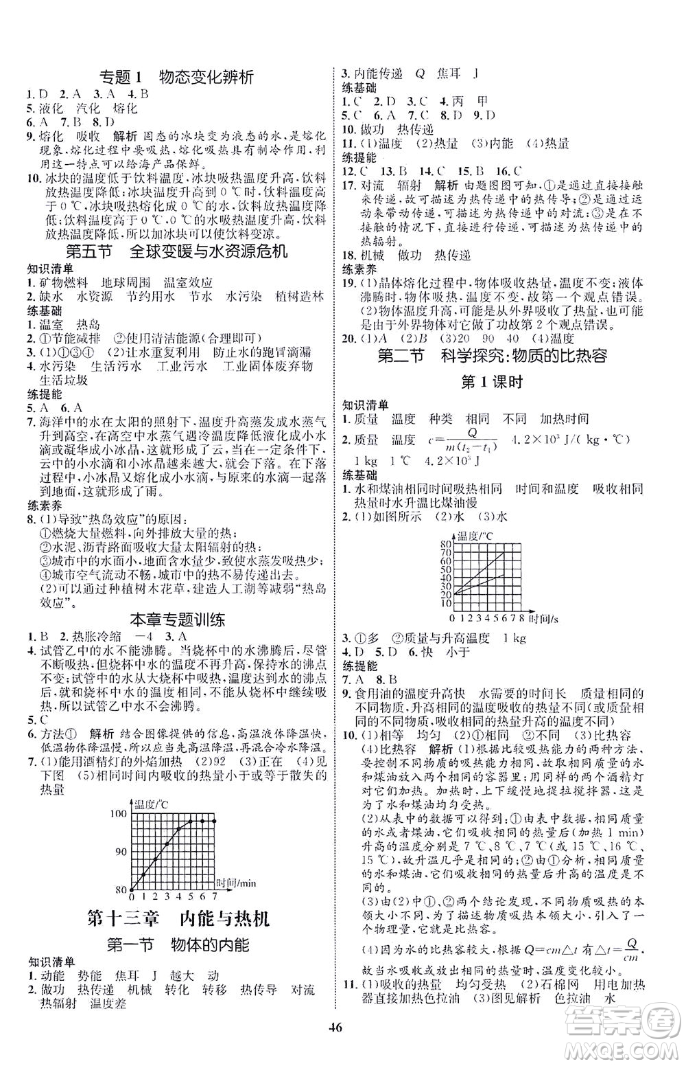 現(xiàn)代教育出版社2021初中同步學(xué)考優(yōu)化設(shè)計九年級物理全一冊HK滬科版答案