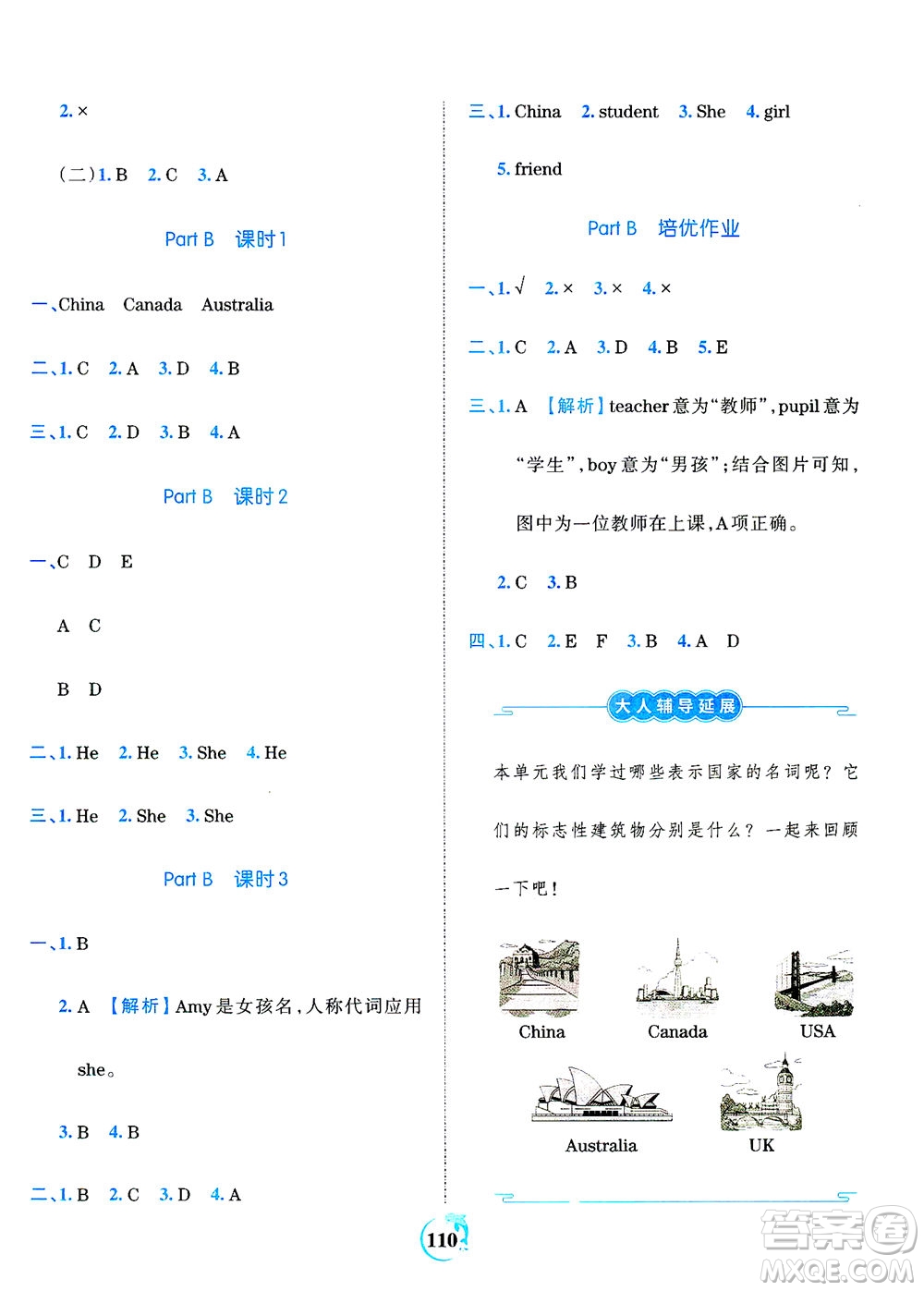 江西人民出版社2021春王朝霞德才兼?zhèn)渥鳂I(yè)創(chuàng)新設(shè)計(jì)英語(yǔ)三年級(jí)下冊(cè)PEP版人教版答案