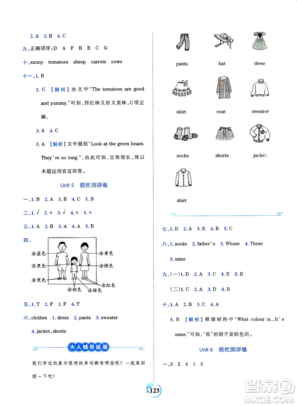 江西人民出版社2021春王朝霞德才兼?zhèn)渥鳂I(yè)創(chuàng)新設(shè)計(jì)英語(yǔ)四年級(jí)下冊(cè)PEP版人教版答案