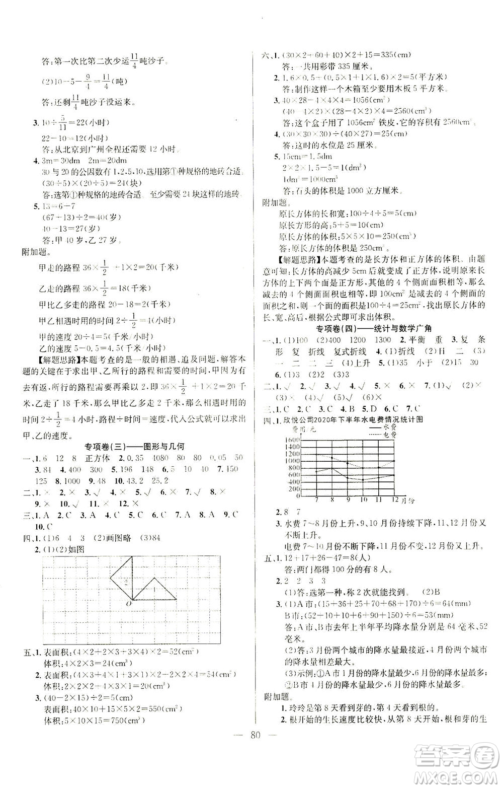 延邊人民出版社2021決勝期末100分?jǐn)?shù)學(xué)五年級下冊人教版答案