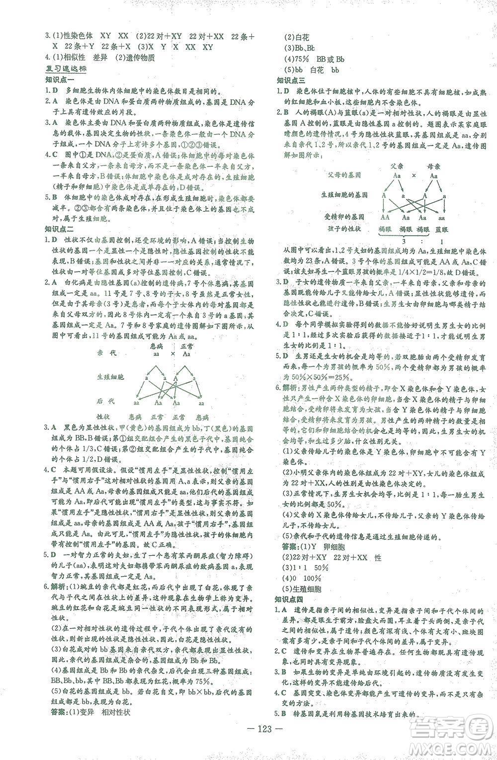 新世紀出版社2021初中同步學(xué)習(xí)導(dǎo)與練八年級生物下冊人教版答案