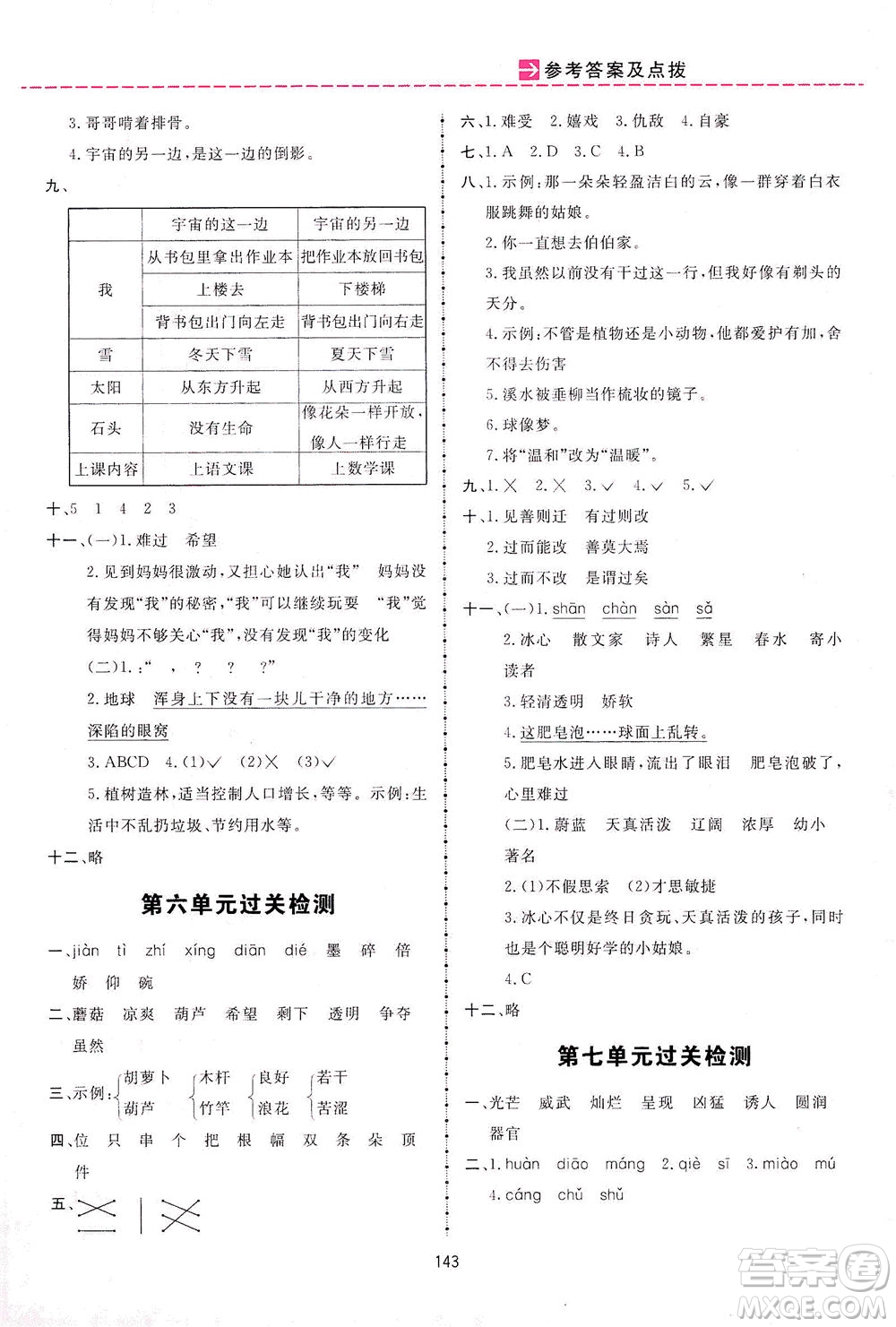 吉林教育出版社2021三維數(shù)字課堂語(yǔ)文三年級(jí)下冊(cè)人教版答案