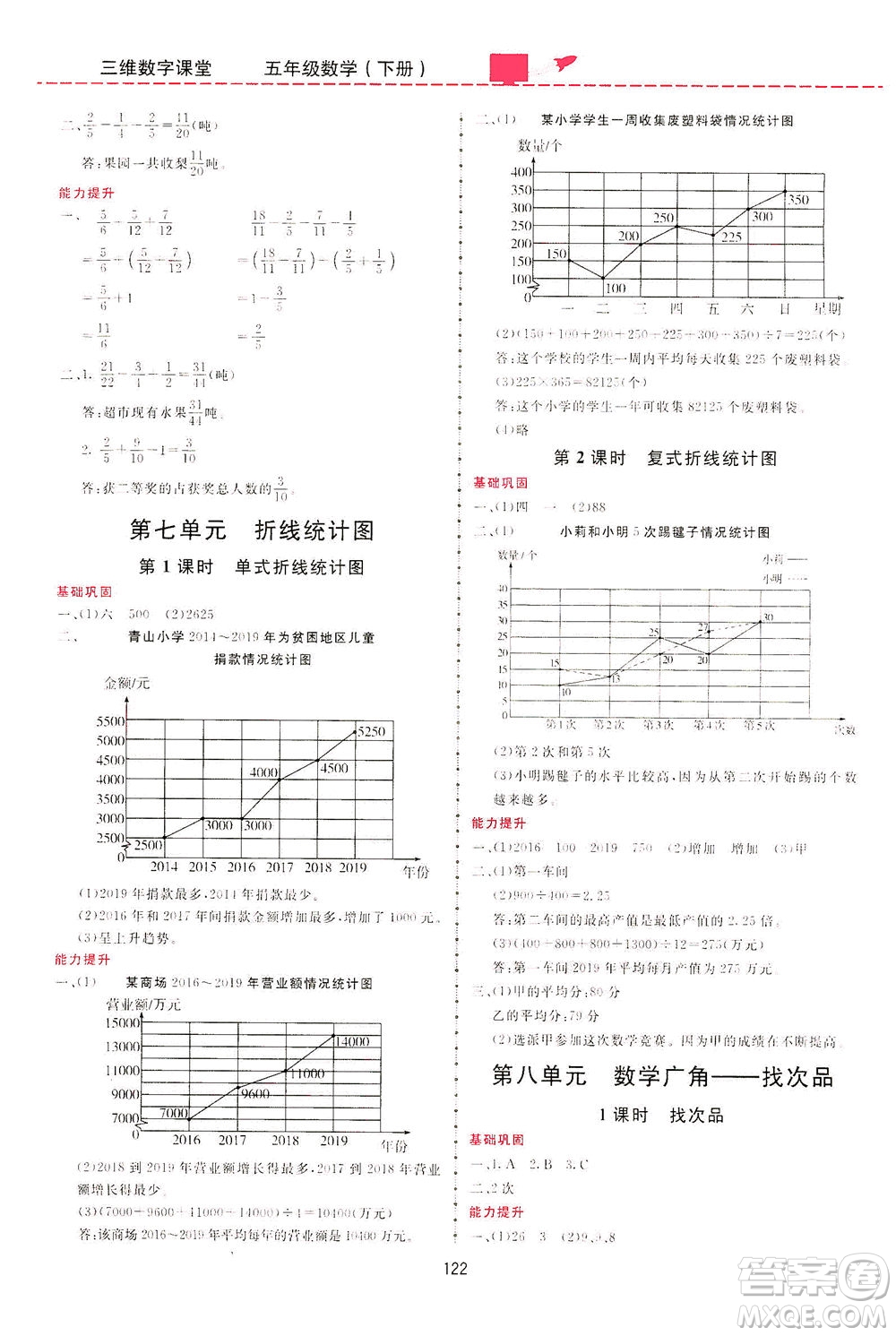 吉林教育出版社2021三維數(shù)字課堂數(shù)學(xué)五年級(jí)下冊(cè)人教版答案