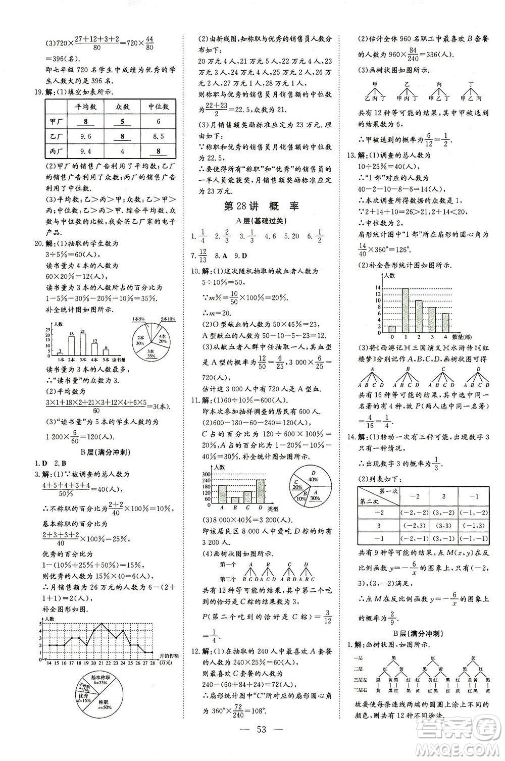 新世紀出版社2021導與練初中學業(yè)水平考試九年級數(shù)學下冊人教版云南專版答案