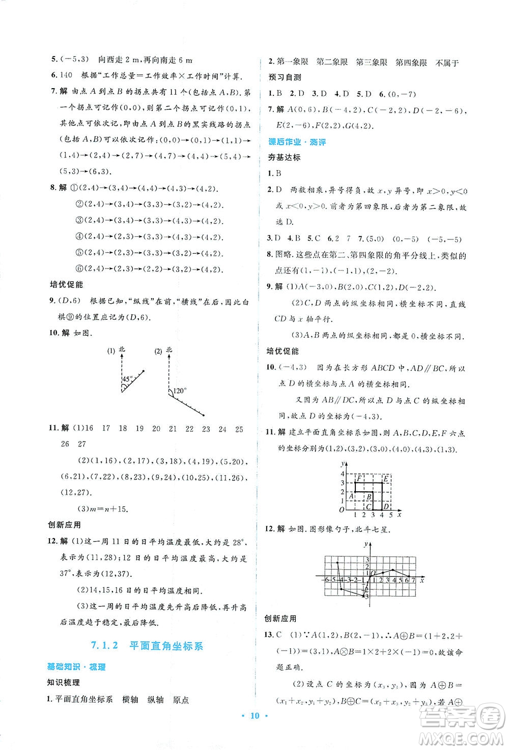 人民教育出版社2021同步解析與測評七年級數(shù)學下冊人教版答案