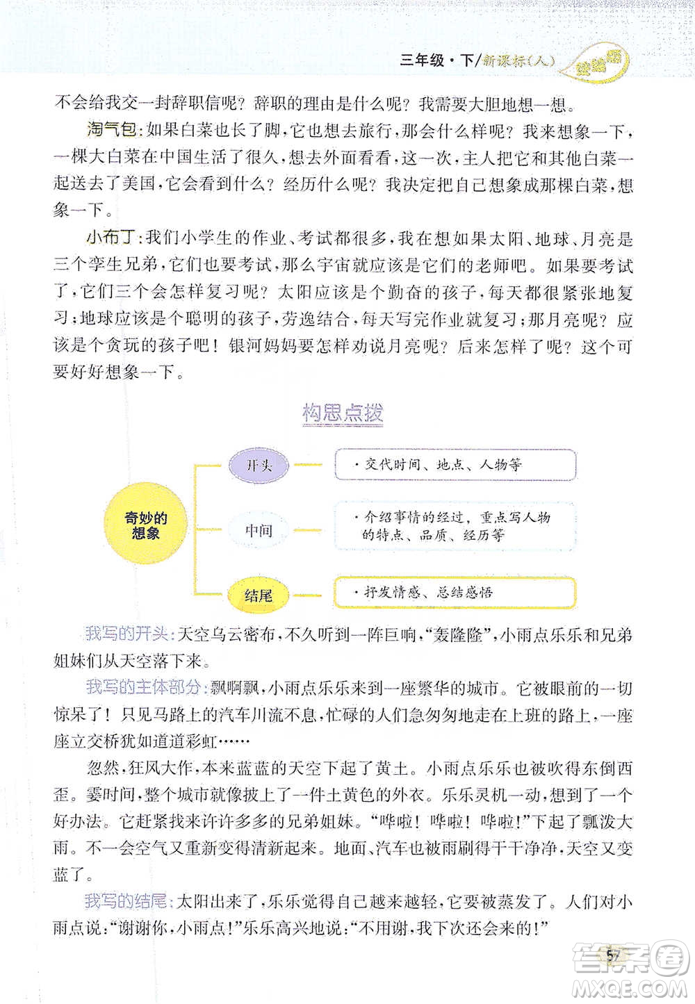 吉林人民出版社2021小學(xué)教材完全解讀同步作文三年級(jí)下冊(cè)語(yǔ)文參考答案