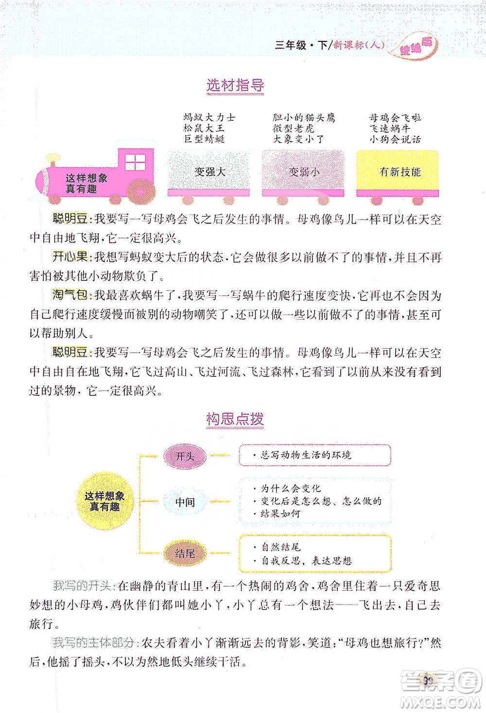 吉林人民出版社2021小學(xué)教材完全解讀同步作文三年級(jí)下冊(cè)語(yǔ)文參考答案