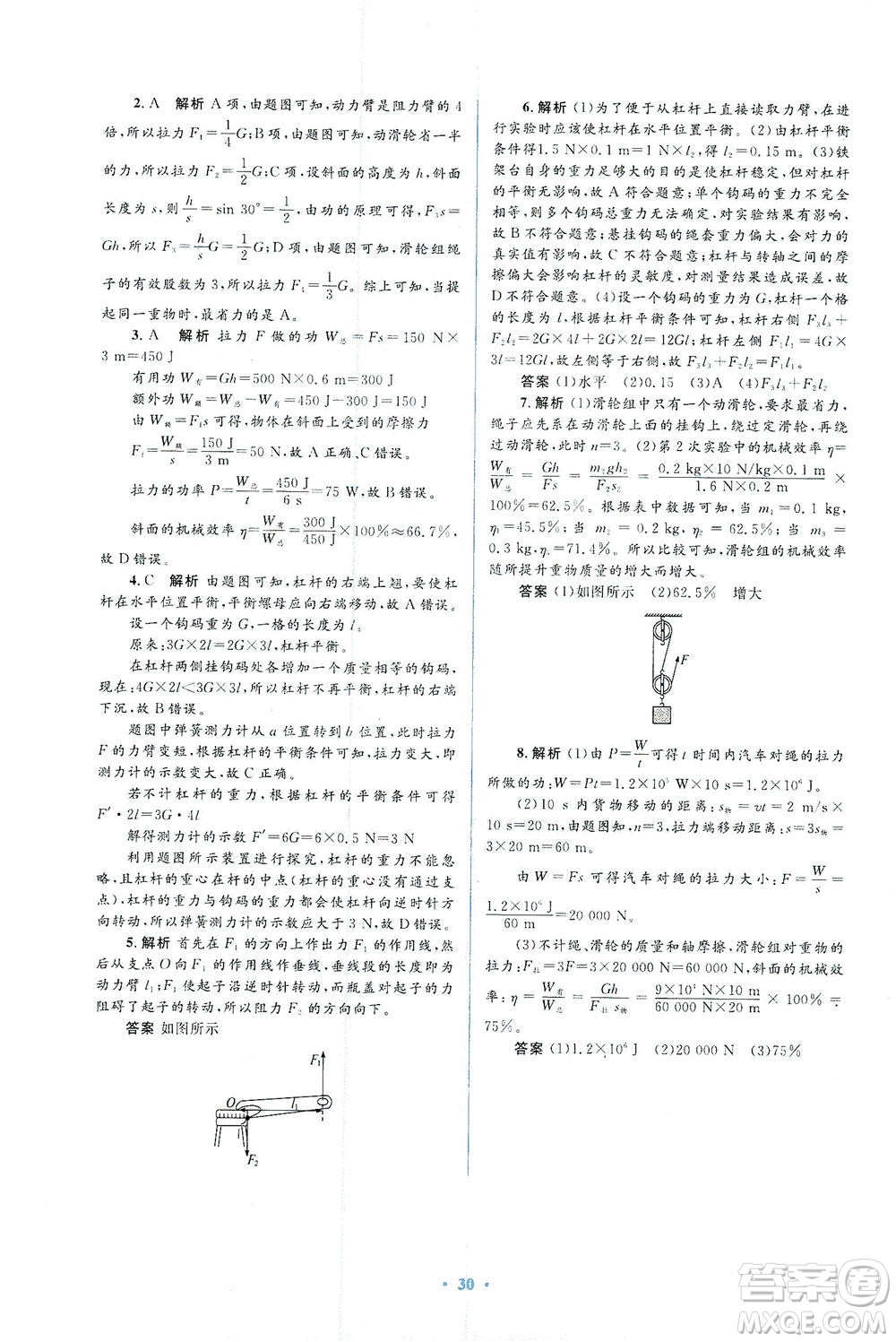 人民教育出版社2021同步解析與測(cè)評(píng)八年級(jí)物理下冊(cè)人教版答案