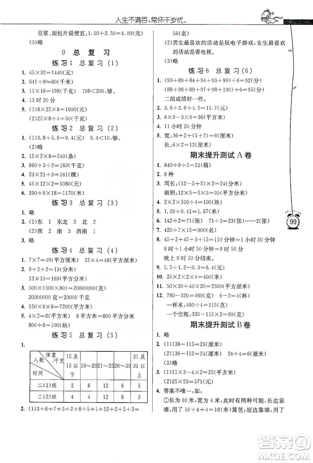 江蘇人民出版社2021小學(xué)數(shù)學(xué)應(yīng)用題解題高手三年級下冊人教版參考答案