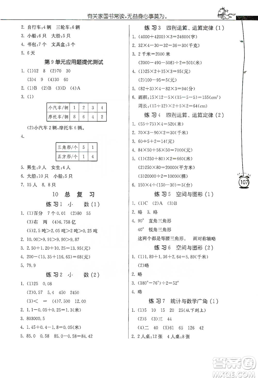 江蘇人民出版社2021小學(xué)數(shù)學(xué)應(yīng)用題解題高手四年級下冊人教版參考答案