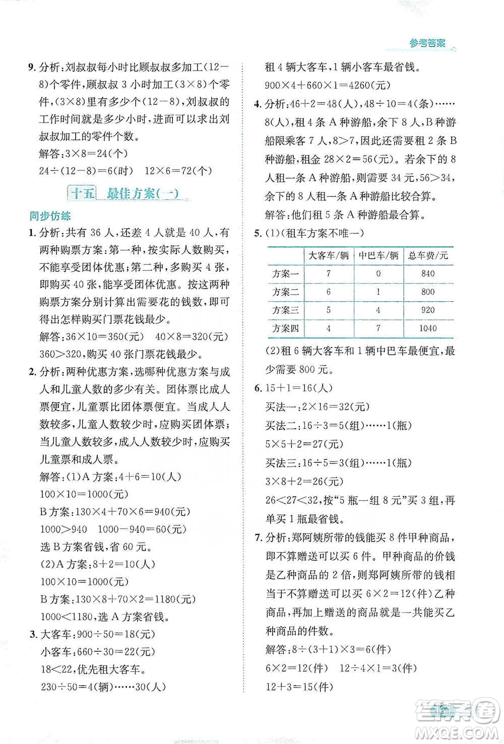 陜西人民教育出版社2021小學(xué)數(shù)學(xué)應(yīng)用題全解四年級(jí)通用版參考答案