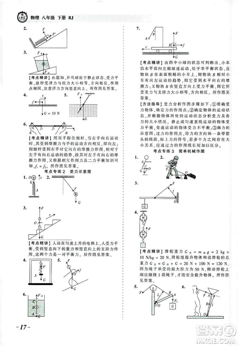 江西人民出版社2021春王朝霞考點(diǎn)梳理時(shí)習(xí)卷物理八年級(jí)下冊(cè)RJ人教版答案