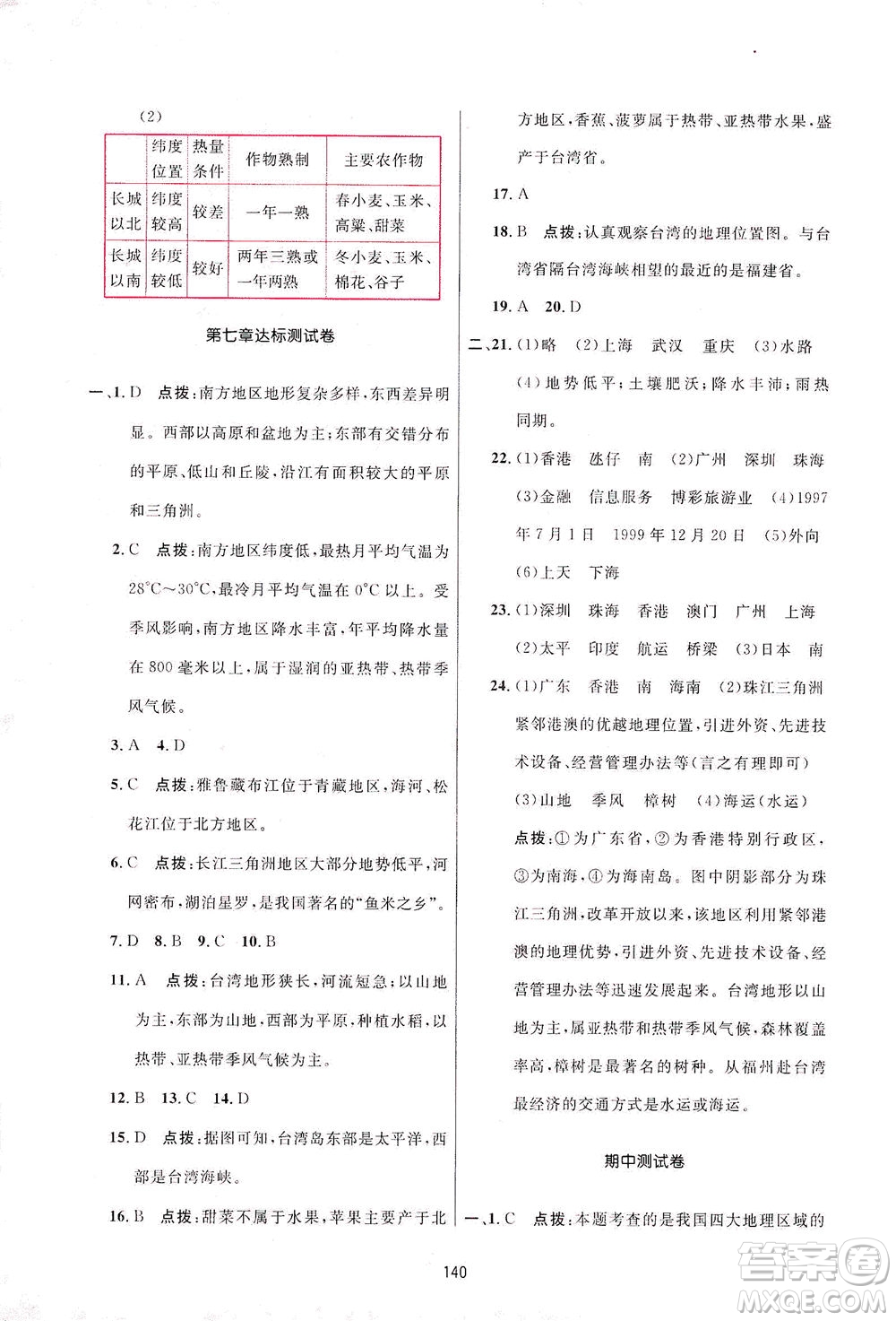 吉林教育出版社2021三維數(shù)字課堂地理八年級(jí)下冊(cè)人教版答案