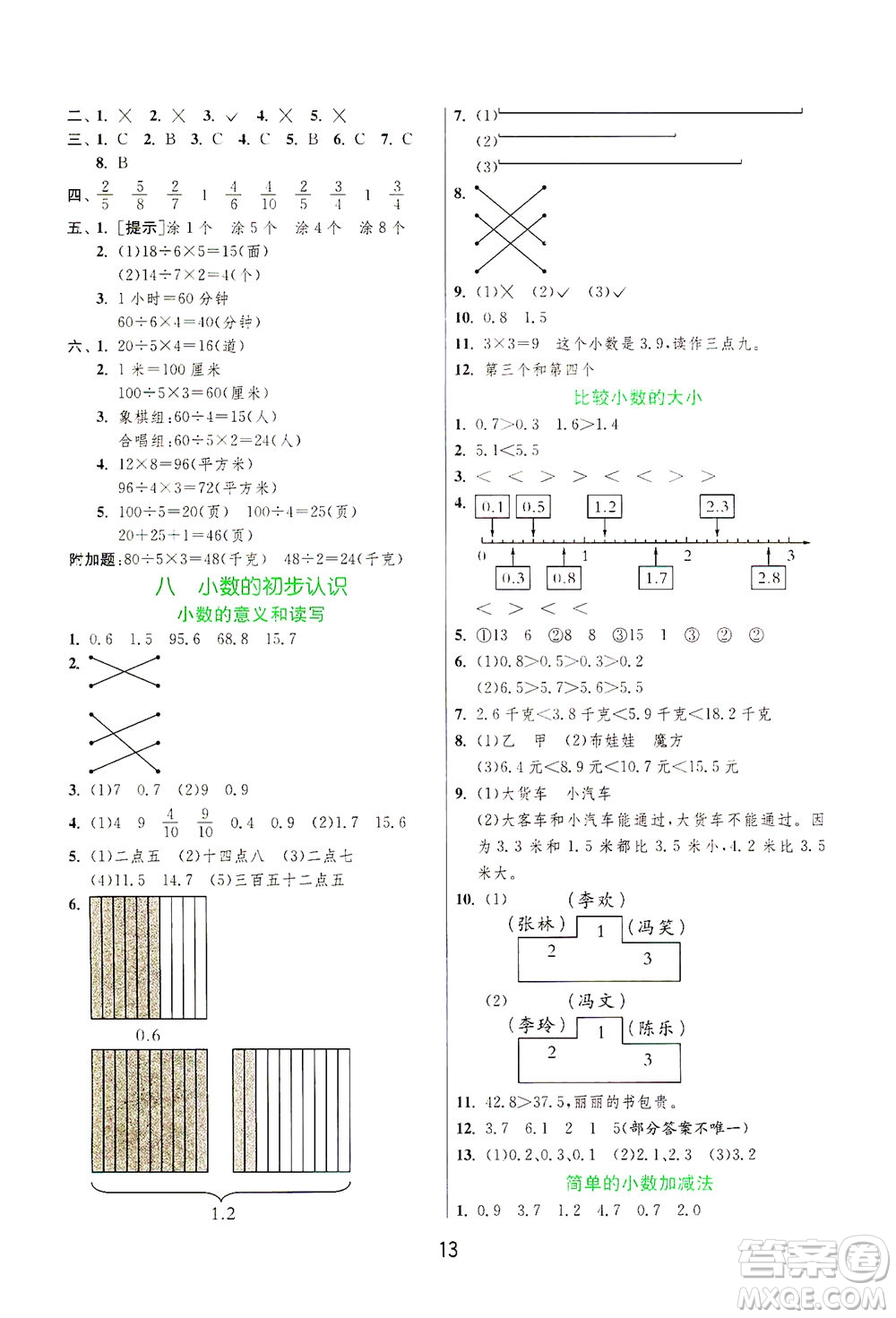 江蘇人民出版社2021實(shí)驗(yàn)班提優(yōu)訓(xùn)練三年級(jí)數(shù)學(xué)下冊(cè)JSJY蘇教版答案