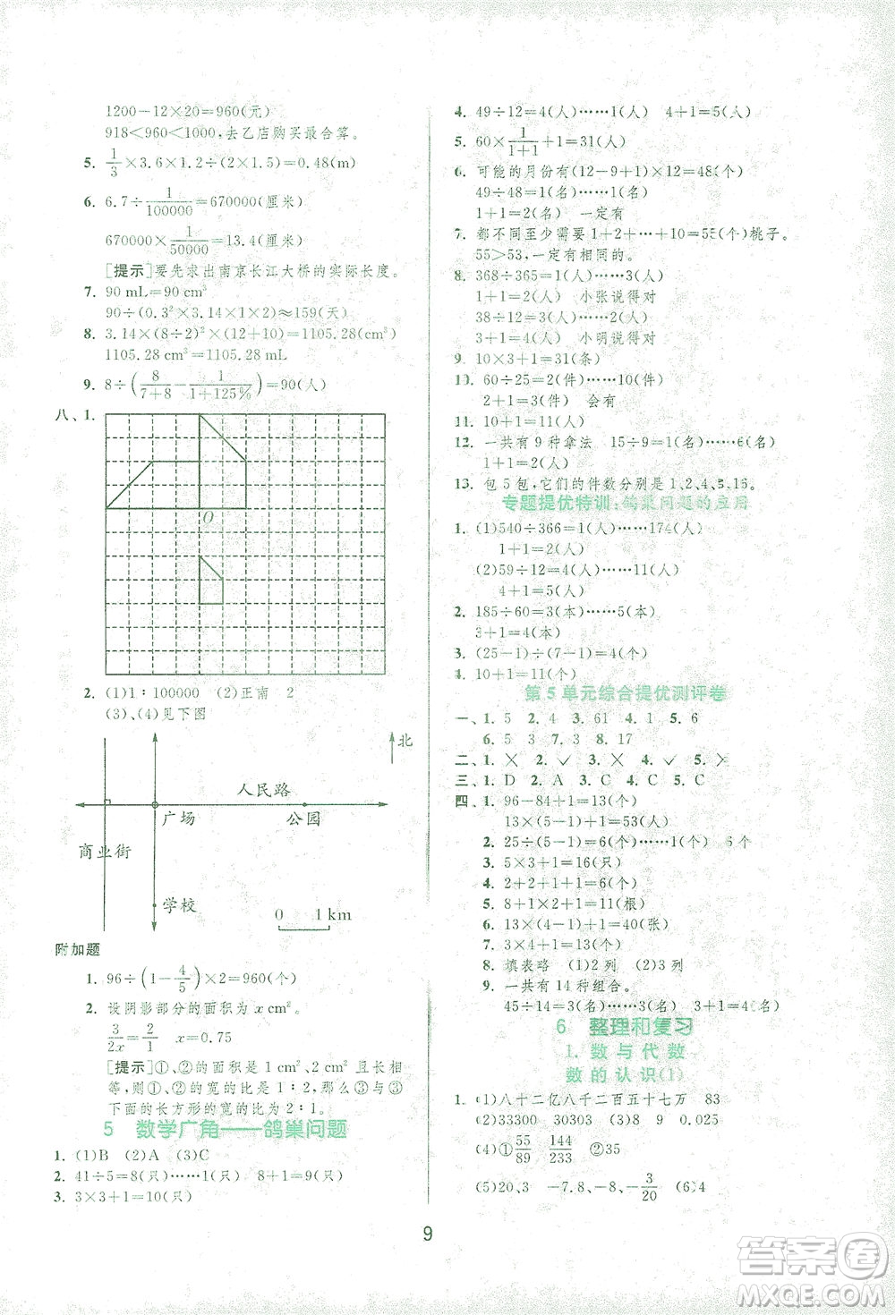 江蘇人民出版社2021實驗班提優(yōu)訓(xùn)練六年級數(shù)學(xué)下冊RMJY人教版答案