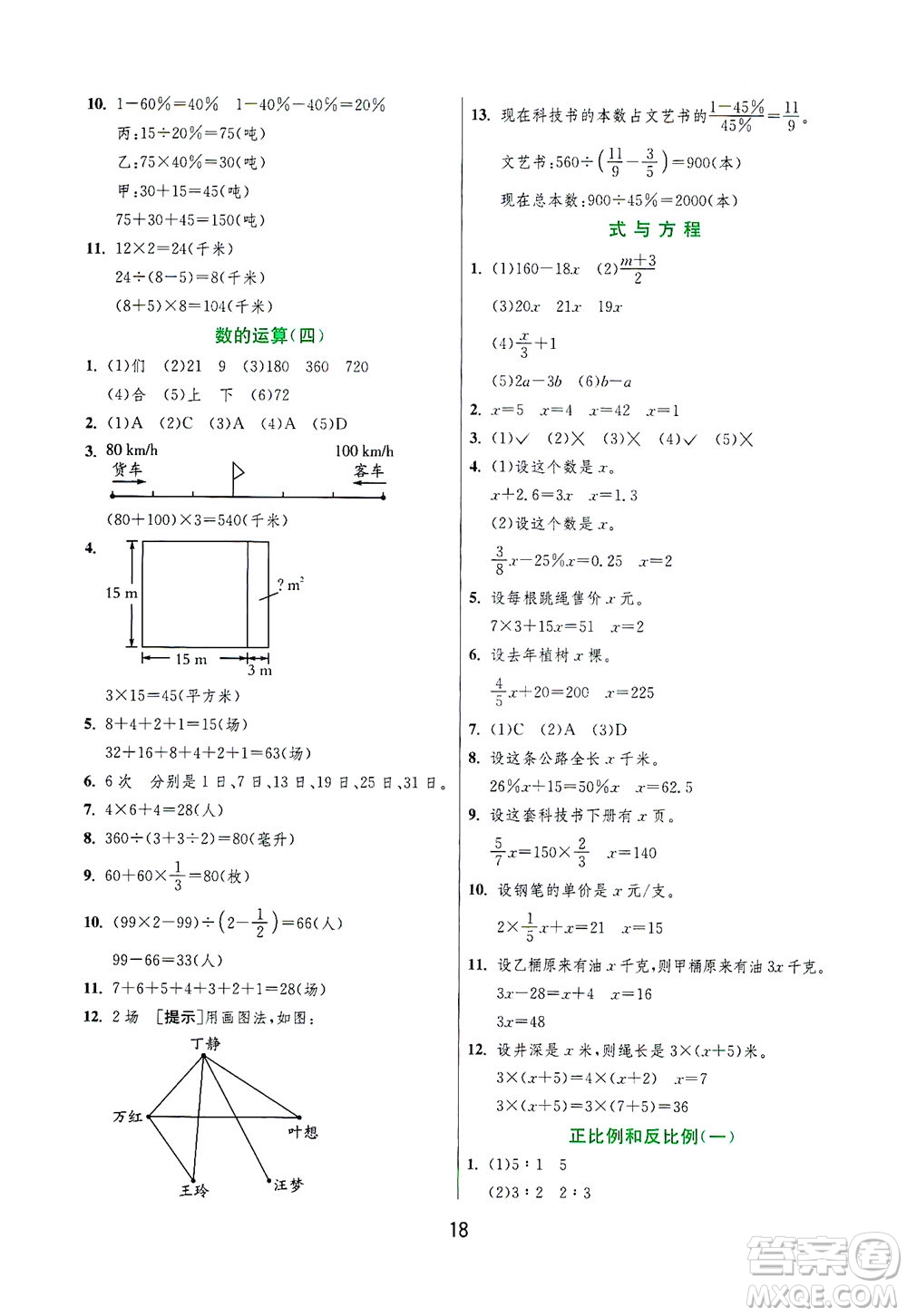 江蘇人民出版社2021實(shí)驗(yàn)班提優(yōu)訓(xùn)練六年級數(shù)學(xué)下冊JSJY蘇教版答案