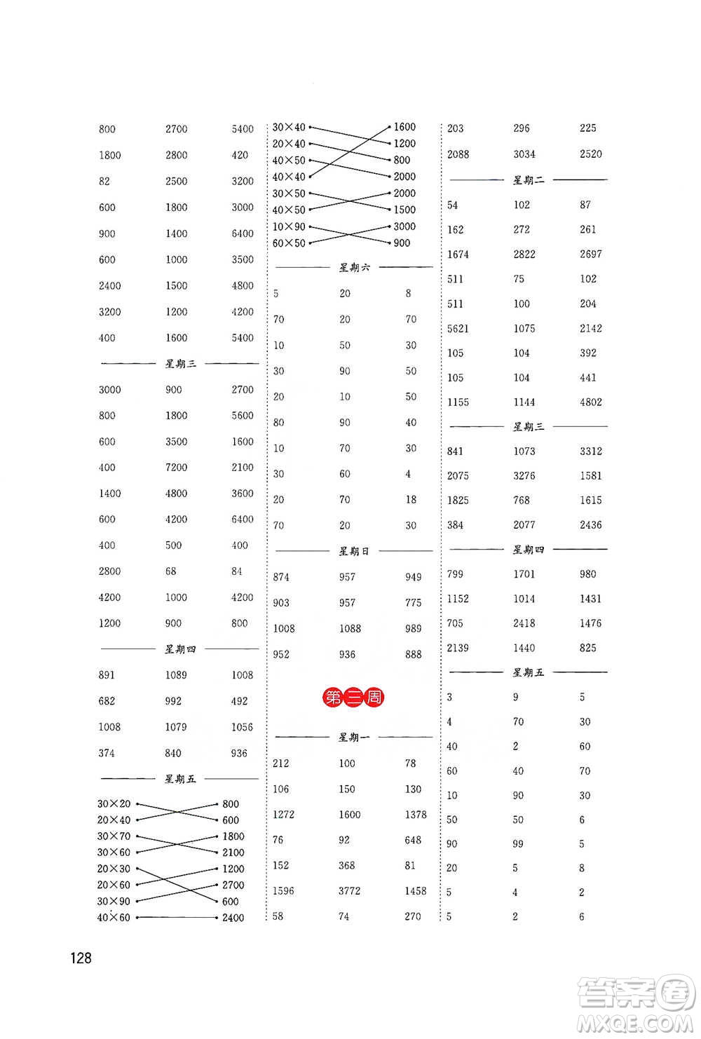 東南大學(xué)出版社2021名師點(diǎn)撥分級(jí)培優(yōu)速算能手?jǐn)?shù)學(xué)三年級(jí)下冊(cè)參考答案