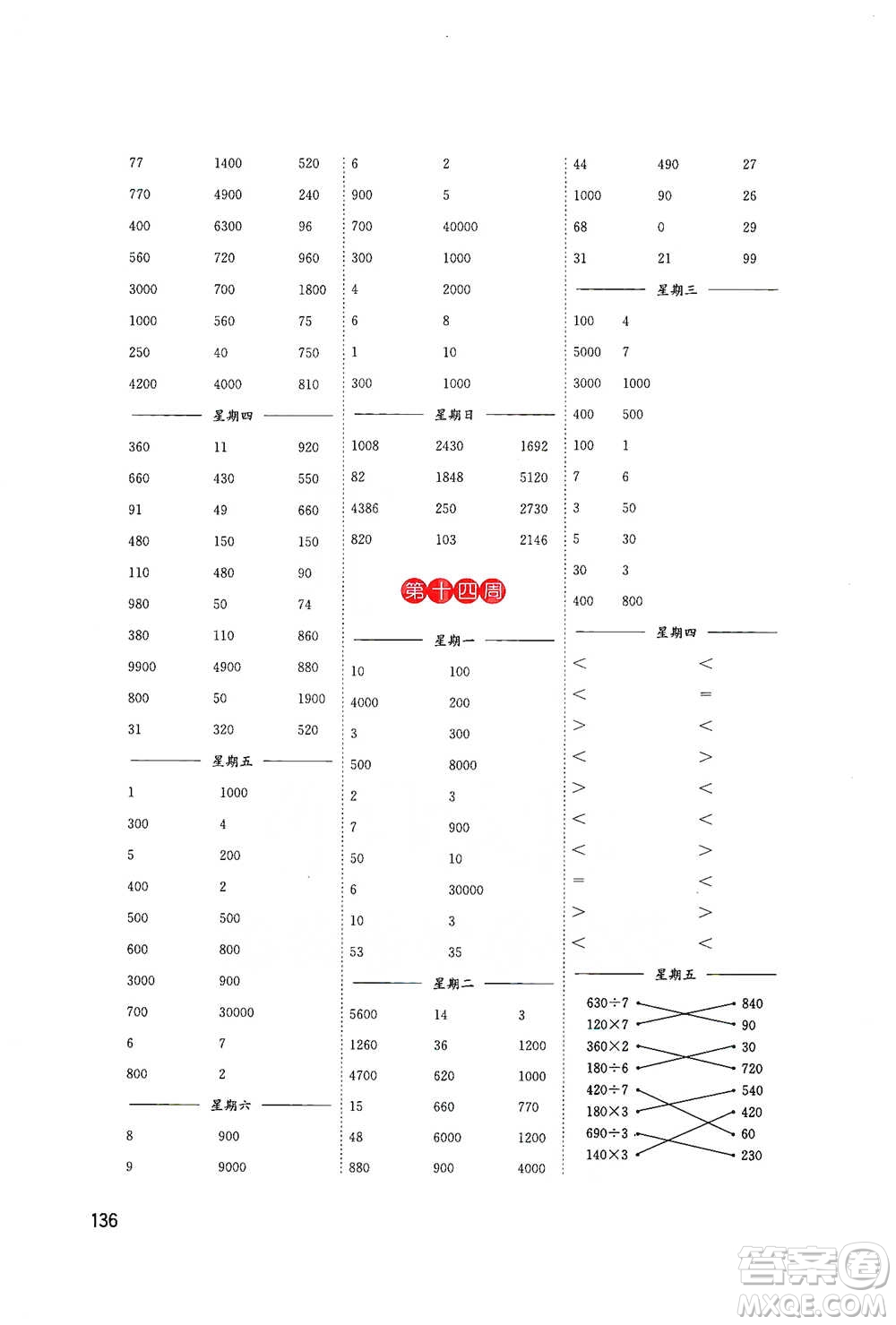 東南大學(xué)出版社2021名師點(diǎn)撥分級(jí)培優(yōu)速算能手?jǐn)?shù)學(xué)三年級(jí)下冊(cè)參考答案