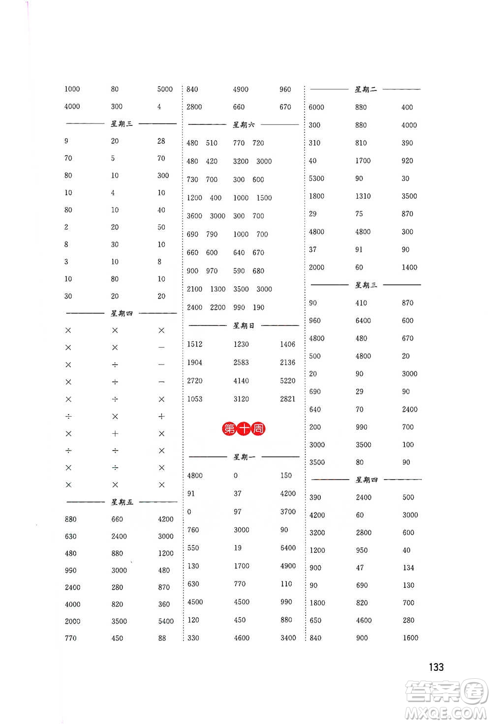 東南大學(xué)出版社2021名師點(diǎn)撥分級(jí)培優(yōu)速算能手?jǐn)?shù)學(xué)三年級(jí)下冊(cè)參考答案