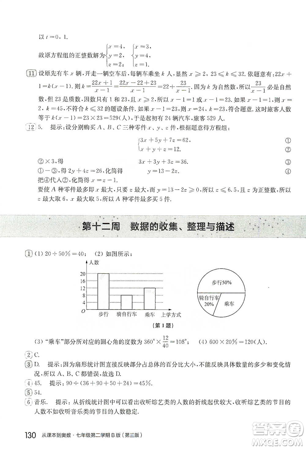 華東師范大學(xué)出版社2021從課本到奧數(shù)B版七年級第二學(xué)期數(shù)學(xué)通用版參考答案