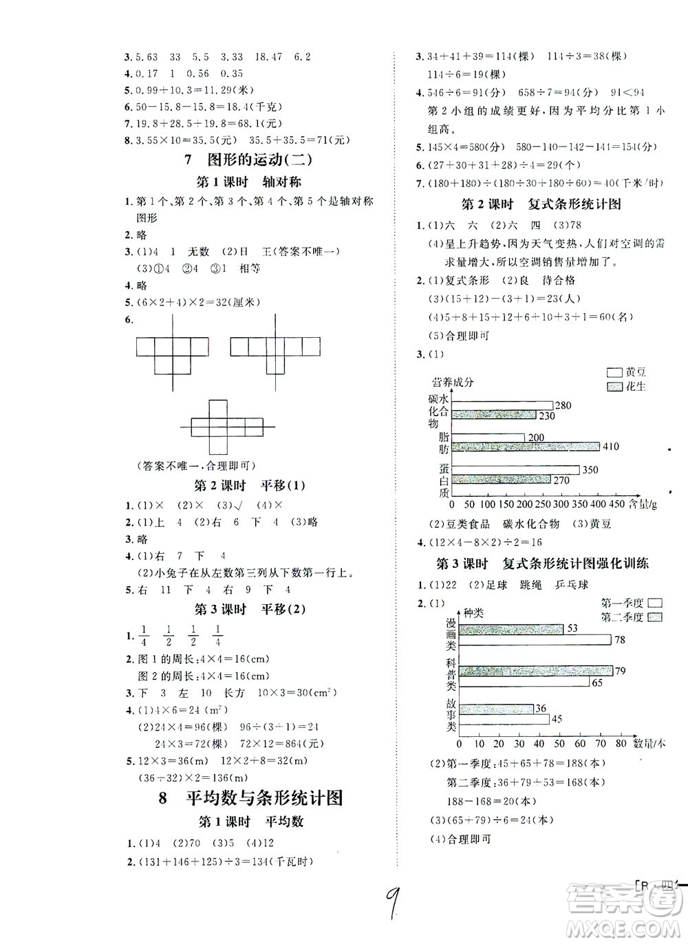 上海大學(xué)出版社2021非常1+1一課一練四年級(jí)數(shù)學(xué)下冊(cè)人教版答案