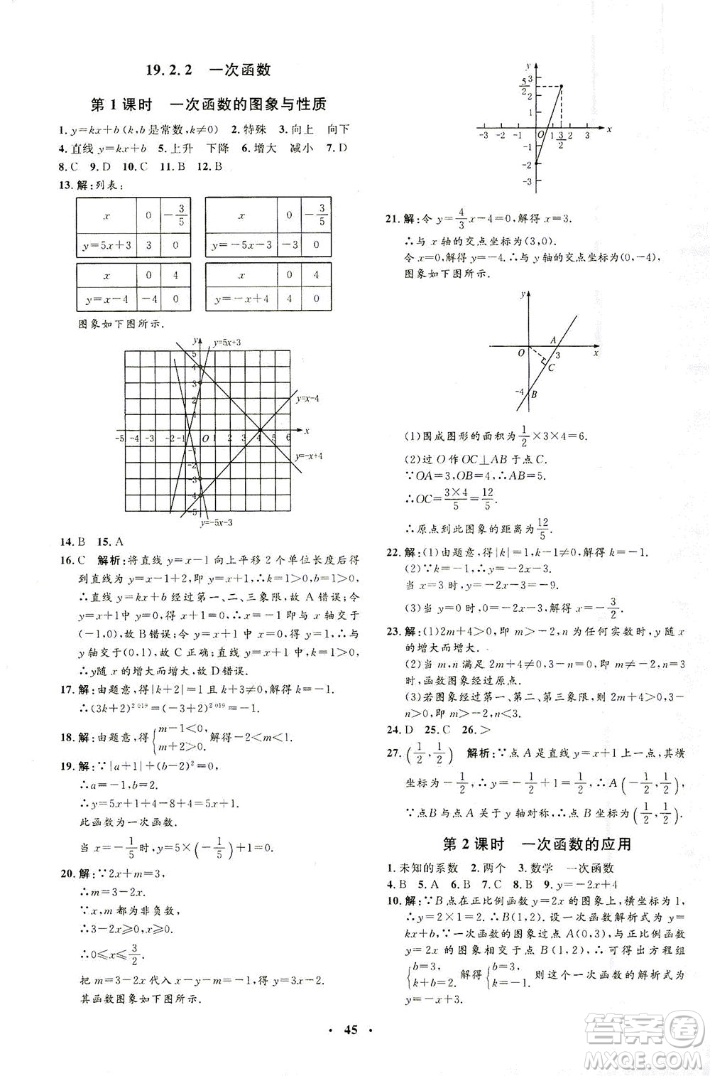 上海大學(xué)出版社2021非常1+1完全題練八年級數(shù)學(xué)下冊人教版答案