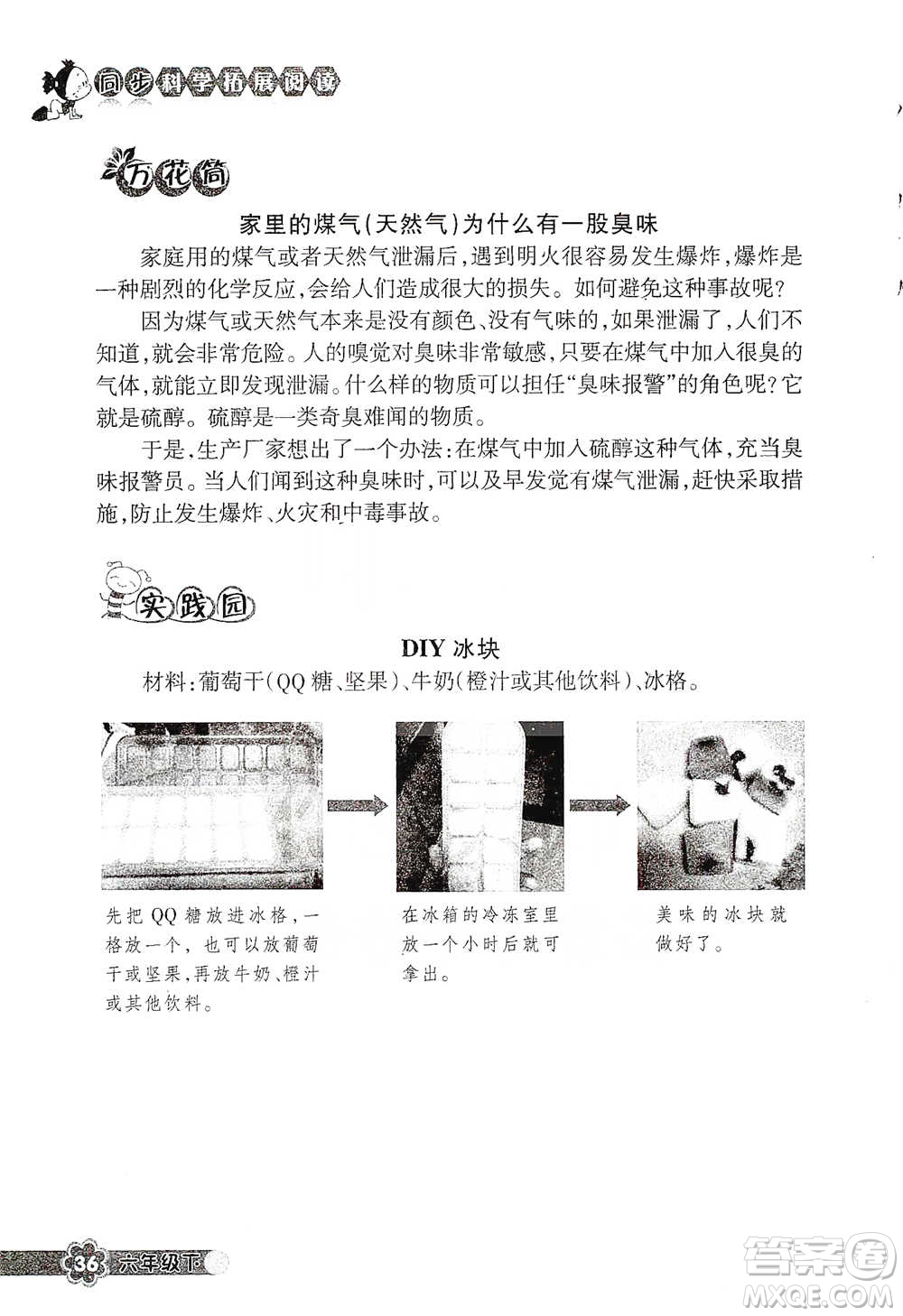 浙江教育出版社2021同步科學(xué)拓展閱讀六年級(jí)下冊教科版參考答案