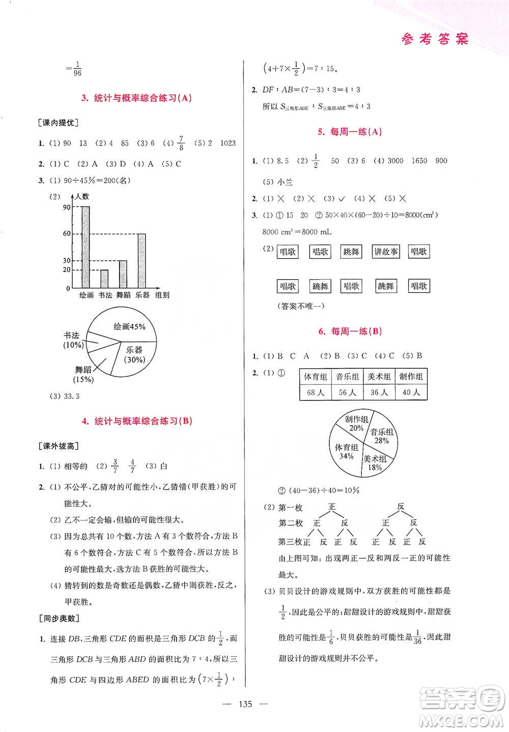 江蘇鳳凰美術(shù)出版社2021超能學(xué)典小學(xué)數(shù)學(xué)從課本到奧數(shù)同步練六年級下冊人教版參考答案