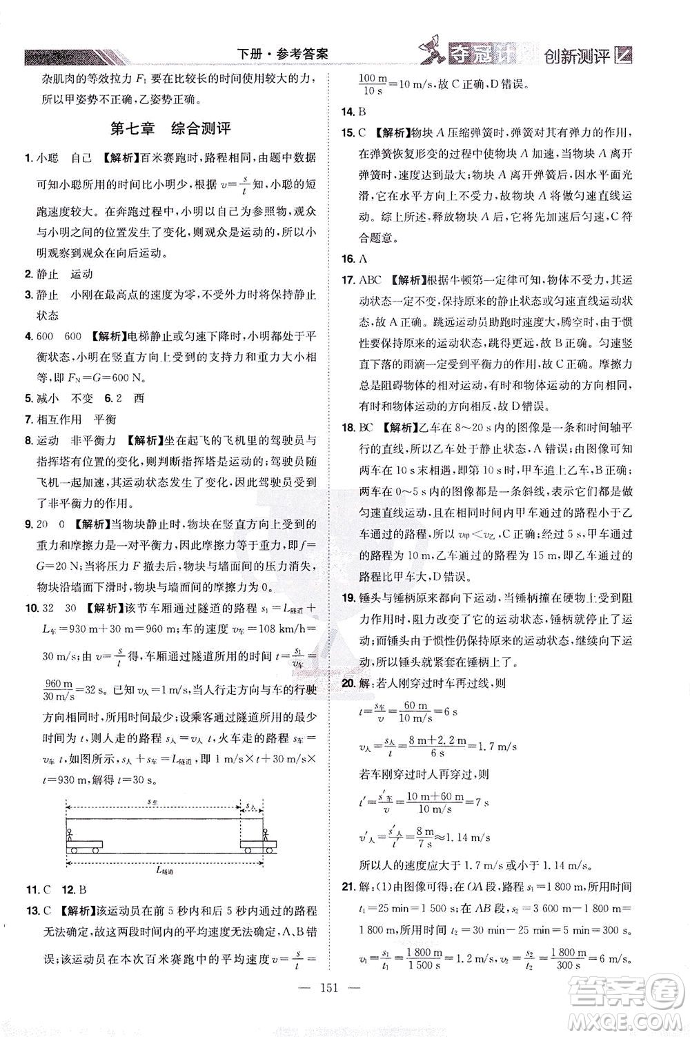 江西美術(shù)出版社2021奪冠計劃物理八年級下冊HY滬粵版江西專版答案