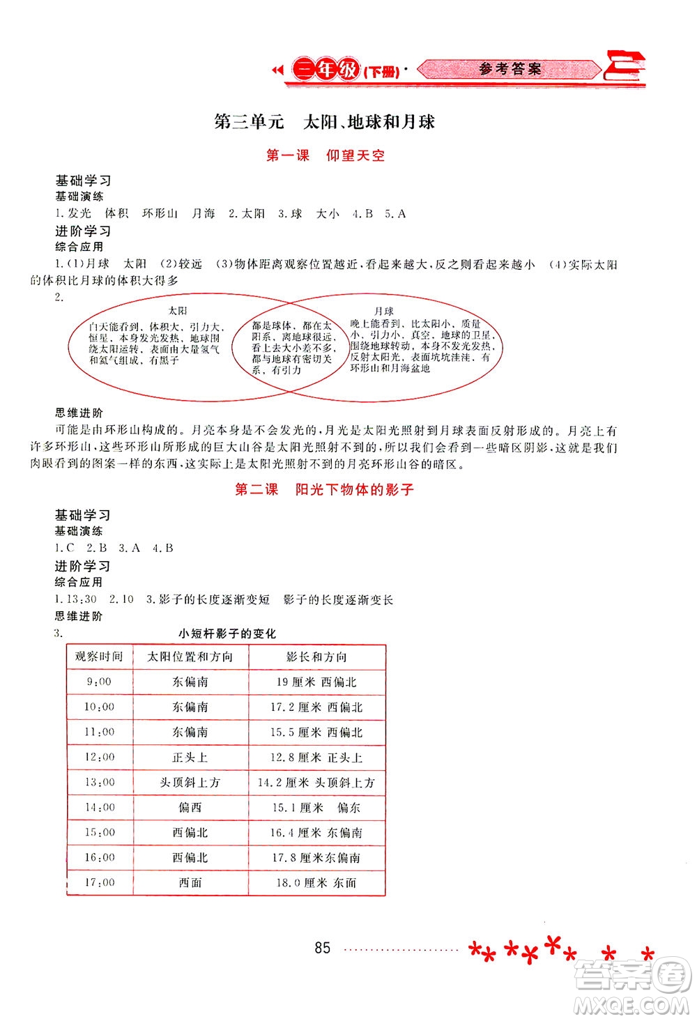 黑龍江教育出版社2021資源與評(píng)價(jià)三年級(jí)科學(xué)下冊(cè)教科版答案