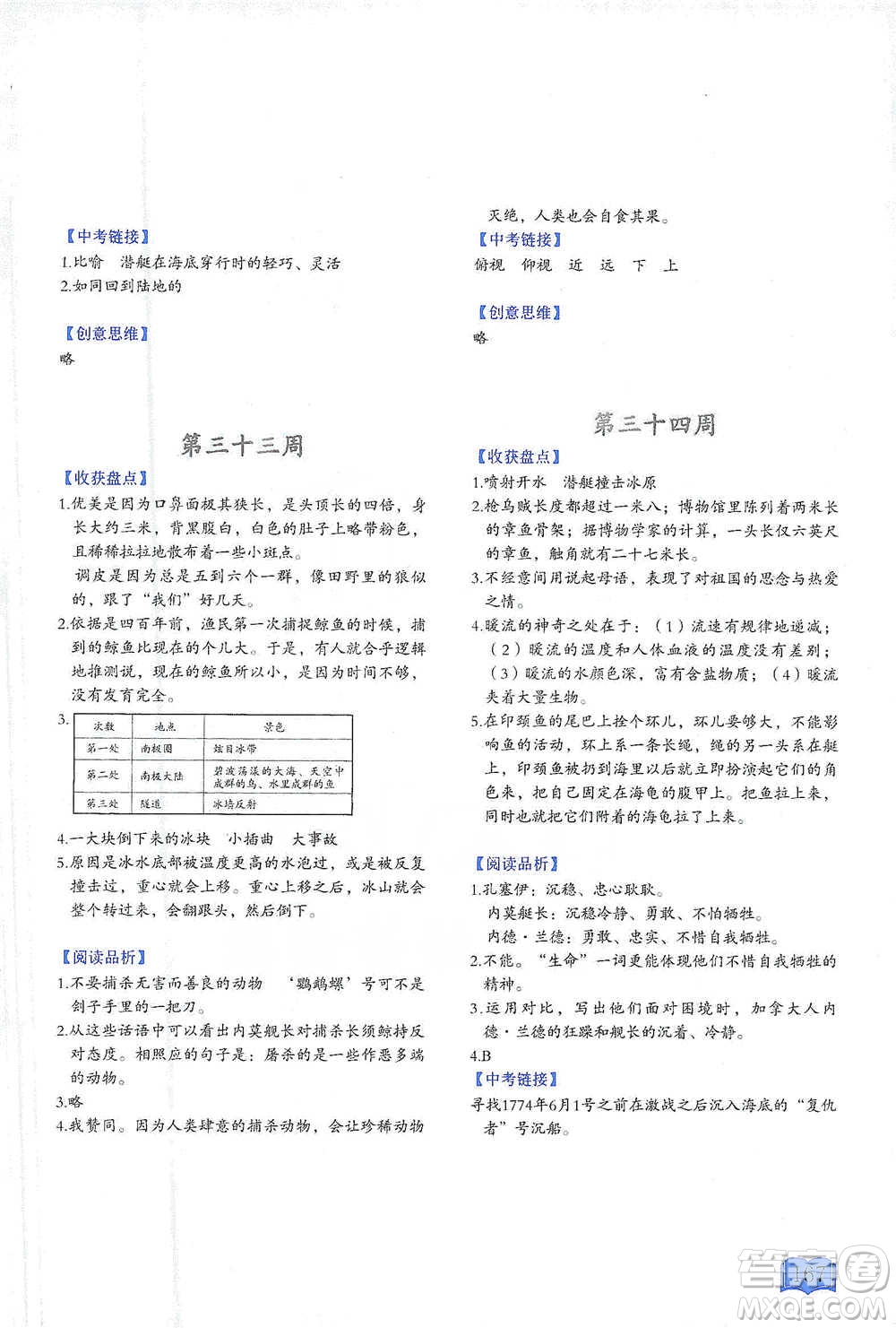 延邊教育出版社2021名著閱讀周計(jì)劃七年級(jí)語(yǔ)文通用版參考答案