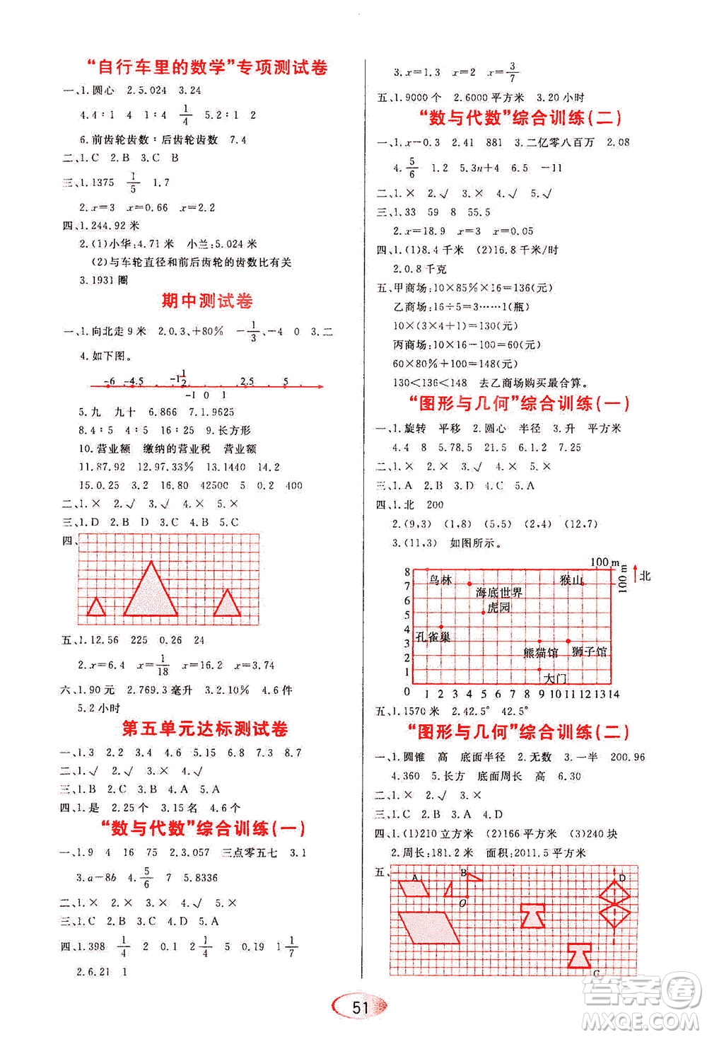 黑龍江教育出版社2021資源與評價六年級數(shù)學下冊人教版答案