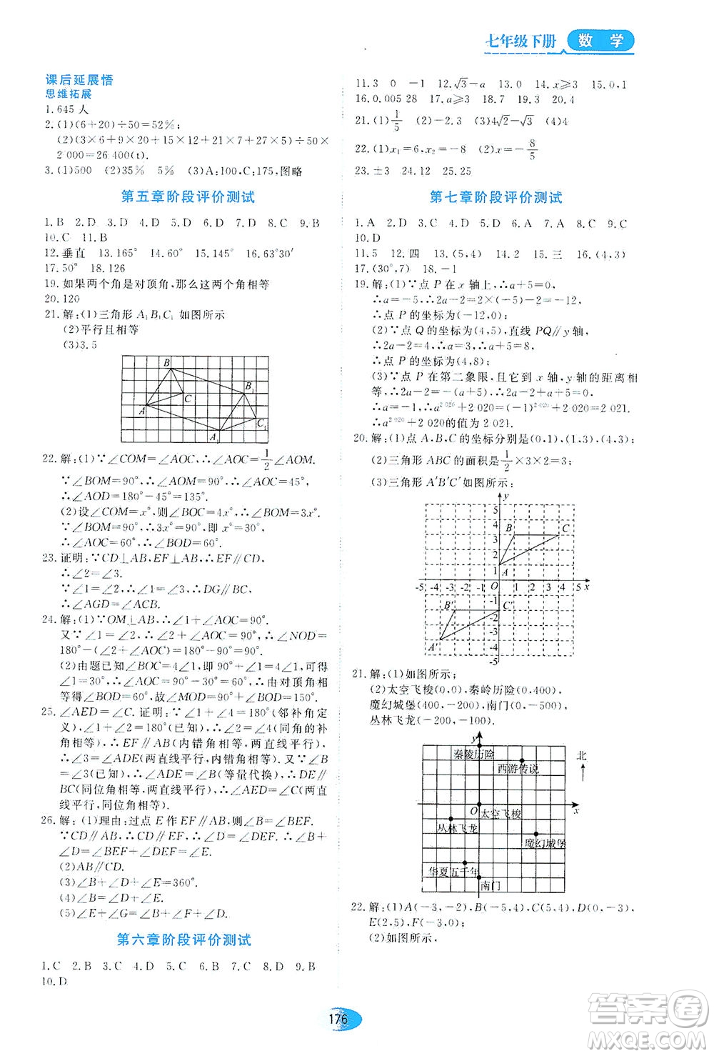 黑龍江教育出版社2021資源與評價七年級數(shù)學下冊人教版答案