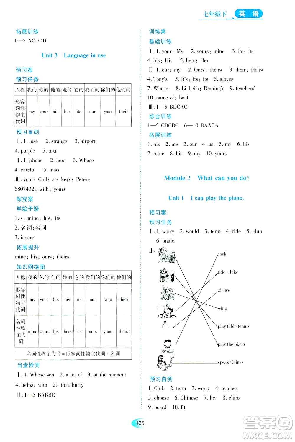 黑龍江教育出版社2021資源與評(píng)價(jià)七年級(jí)英語下冊(cè)外研版答案