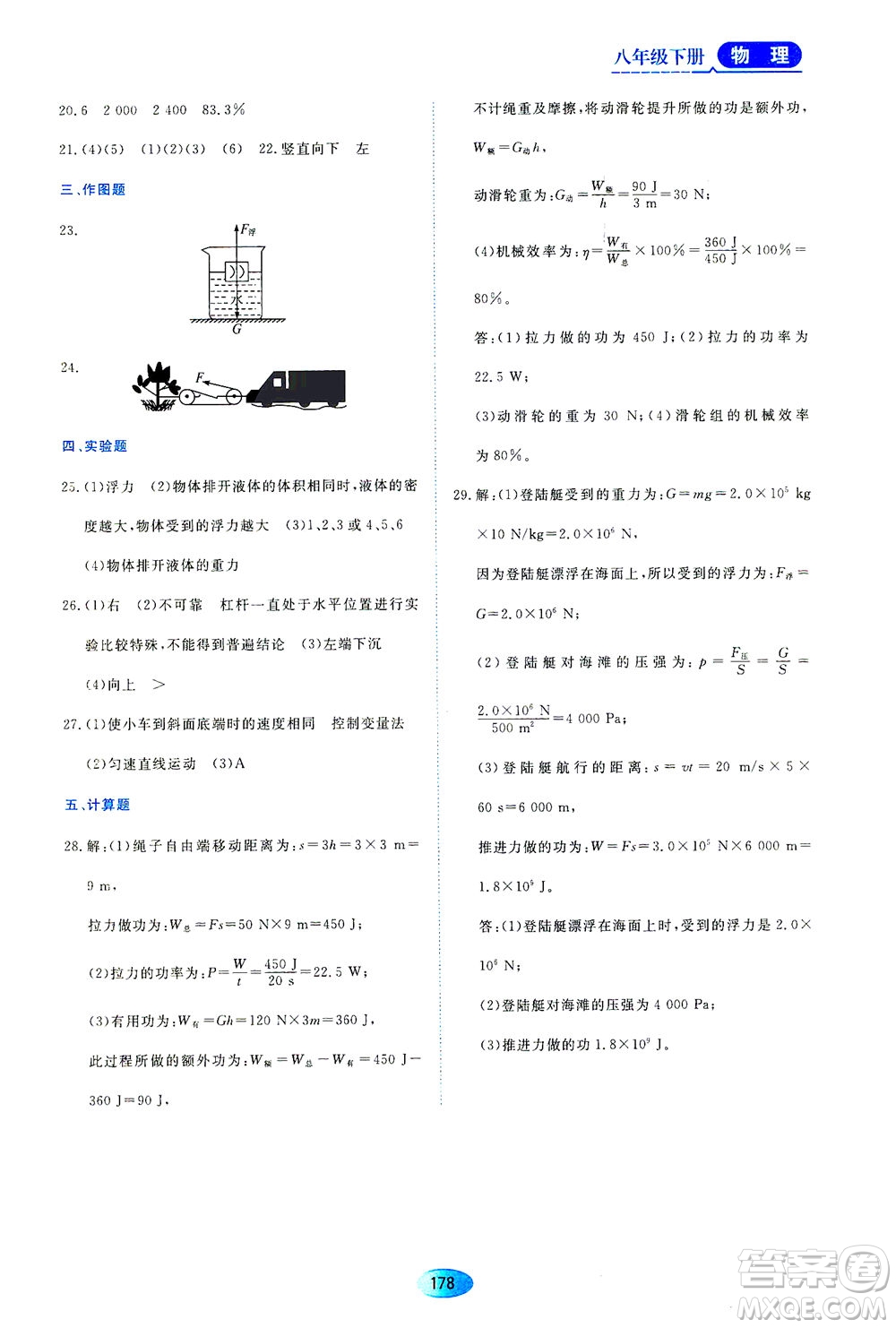 黑龍江教育出版社2021資源與評(píng)價(jià)八年級(jí)物理下冊(cè)人教版答案