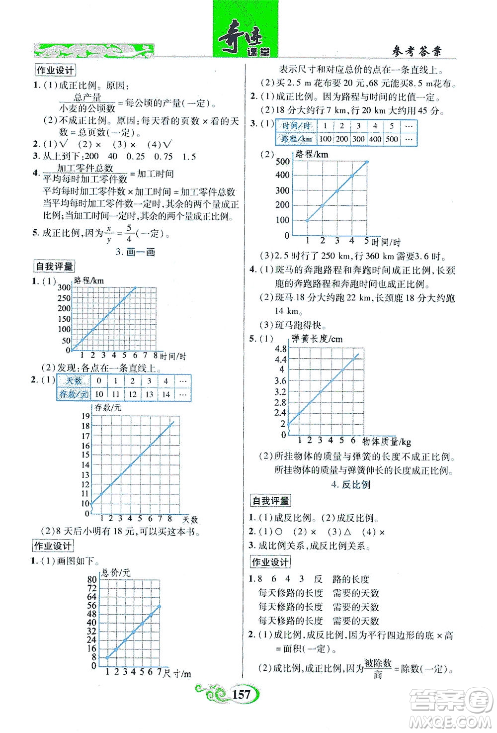 武漢出版社2021奇跡課堂數(shù)學(xué)六年級下冊北師版答案