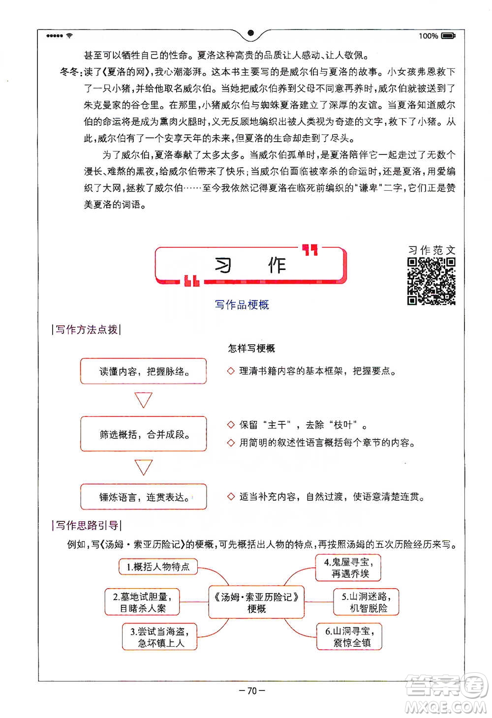 浙江教育出版社2021全易通六年級下冊語文人教版參考答案