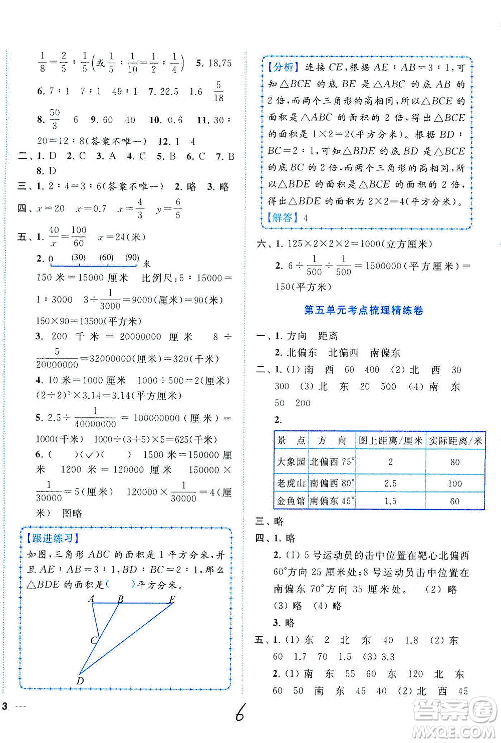 東南大學(xué)出版社2021年ENBO小天才全程復(fù)習(xí)與測(cè)試數(shù)學(xué)六年級(jí)下冊(cè)江蘇版答案