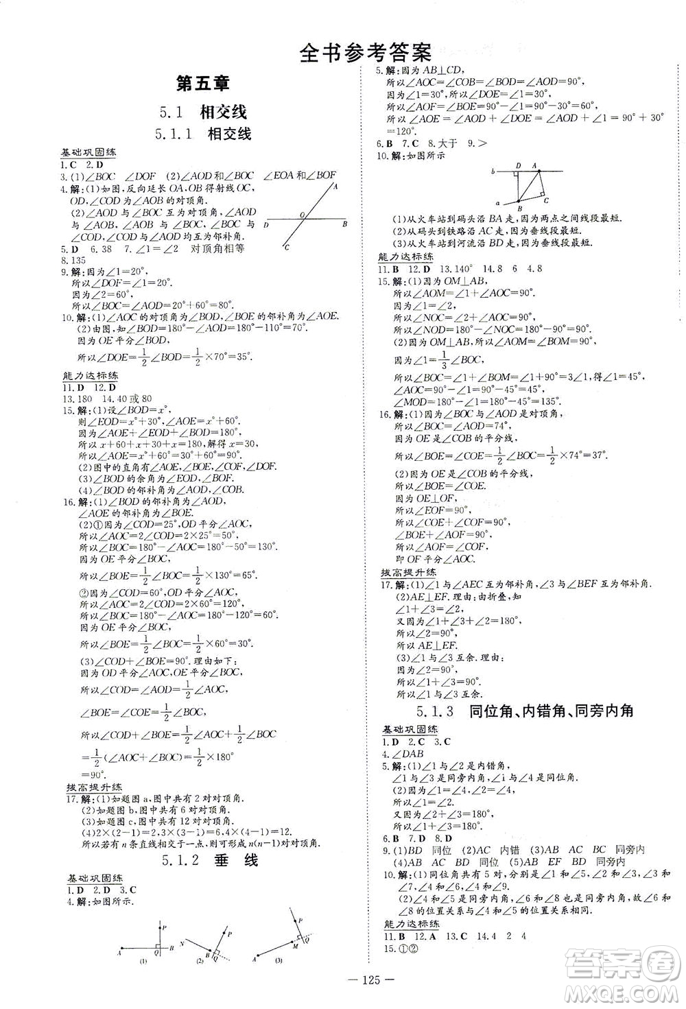 新世紀(jì)出版社2021練案課時(shí)作業(yè)本數(shù)學(xué)七年級下冊人教版答案