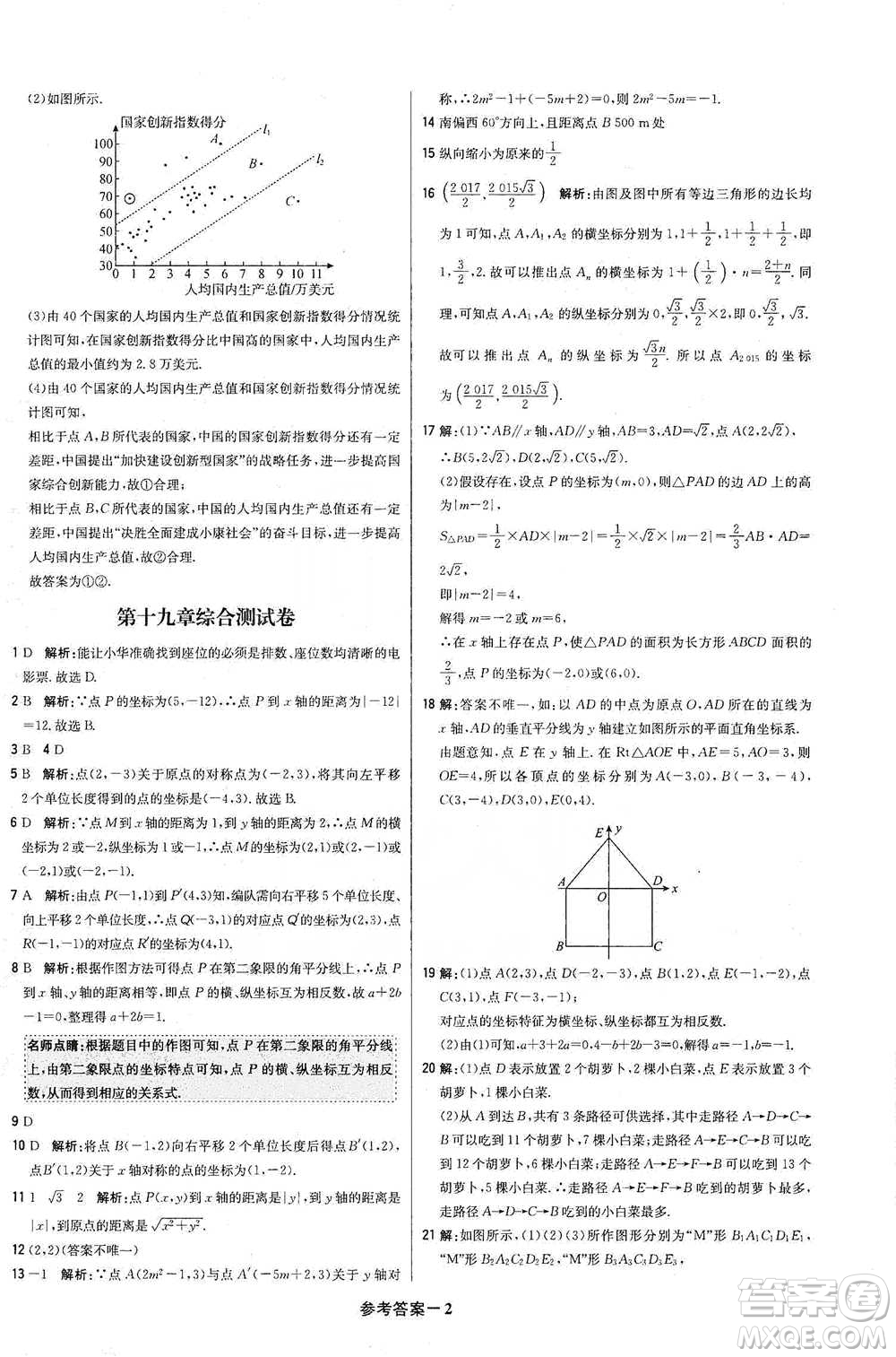 北京教育出版社2021年1+1輕巧奪冠優(yōu)化訓(xùn)練八年級下冊數(shù)學(xué)冀教版參考答案