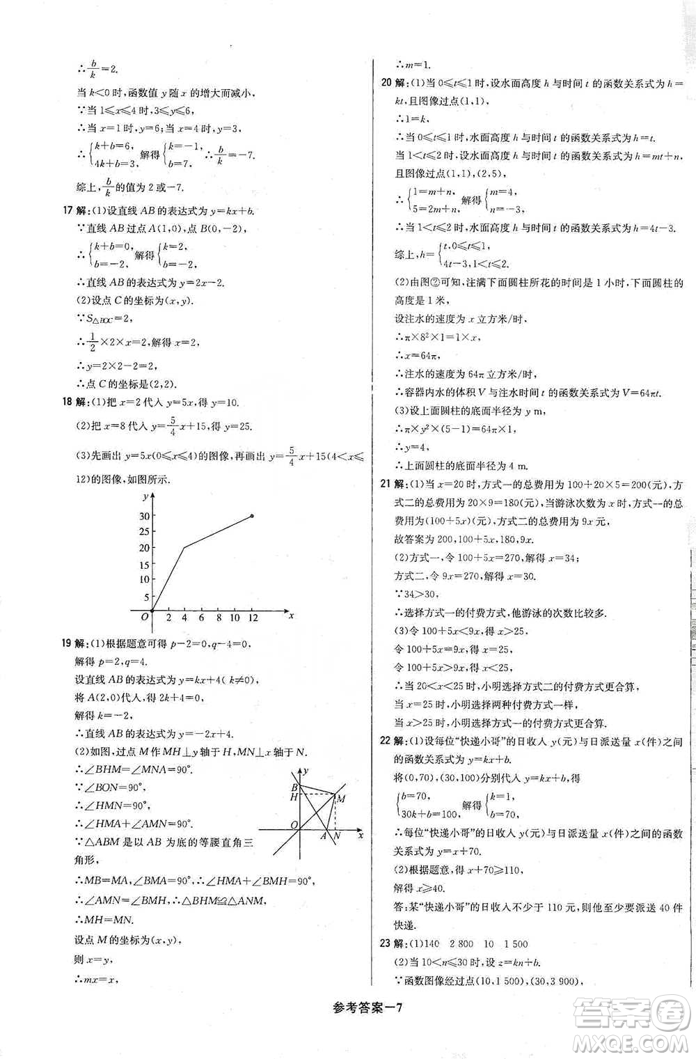 北京教育出版社2021年1+1輕巧奪冠優(yōu)化訓(xùn)練八年級下冊數(shù)學(xué)冀教版參考答案