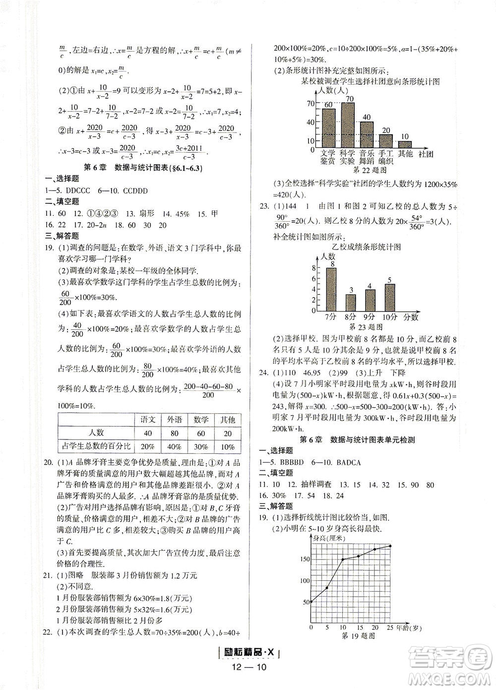 延邊人民出版社2021勵耘活頁七年級數(shù)學(xué)下冊浙教版答案