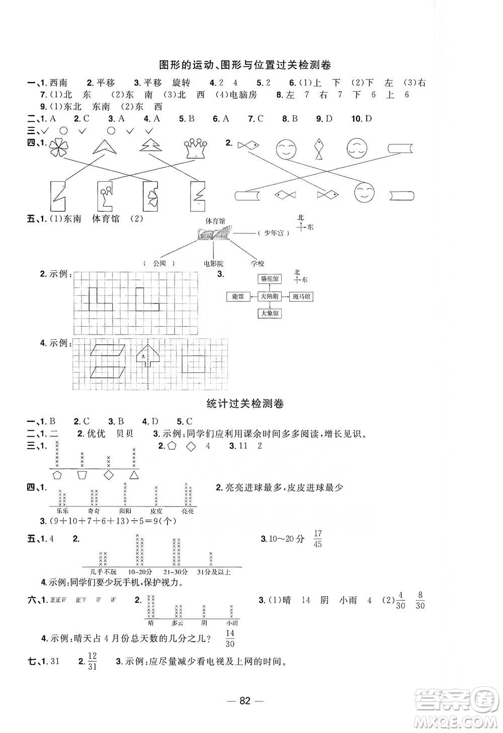 江西教育出版社2021陽(yáng)光同學(xué)全優(yōu)好卷三年級(jí)下冊(cè)數(shù)學(xué)北師大版參考答案