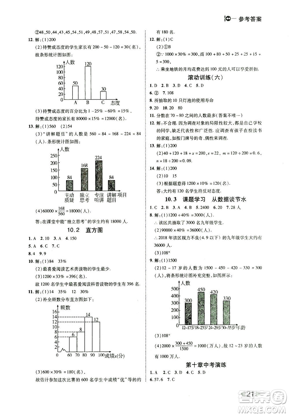 北方婦女兒童出版社2021勝券在握打好基礎(chǔ)作業(yè)本七年級(jí)數(shù)學(xué)下冊(cè)RJ人教版答案