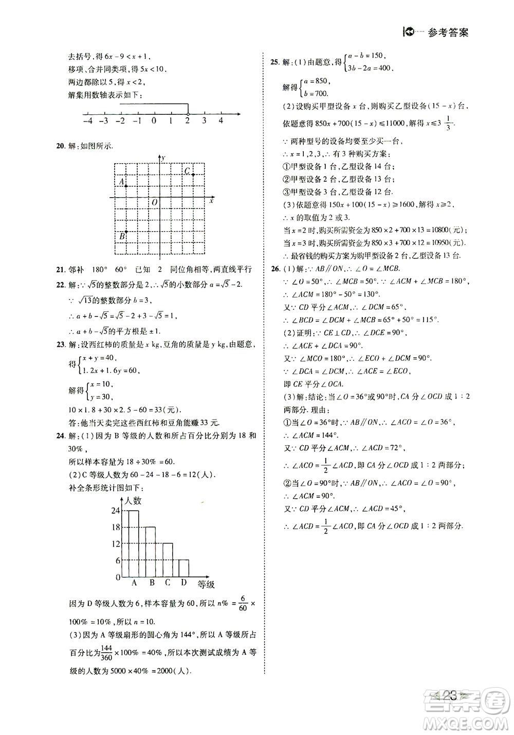 北方婦女兒童出版社2021勝券在握打好基礎(chǔ)作業(yè)本七年級(jí)數(shù)學(xué)下冊(cè)RJ人教版答案