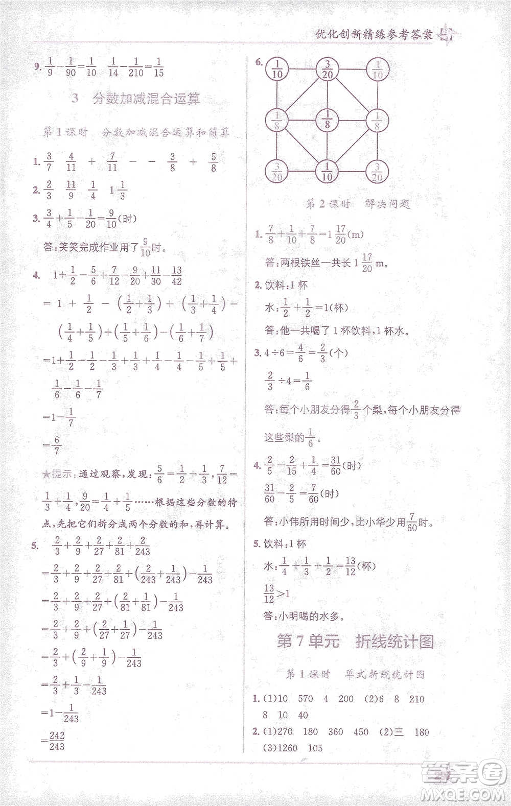 新疆青少年出版社2021教材1+1全解精練五年級下冊數(shù)學(xué)人教版參考答案