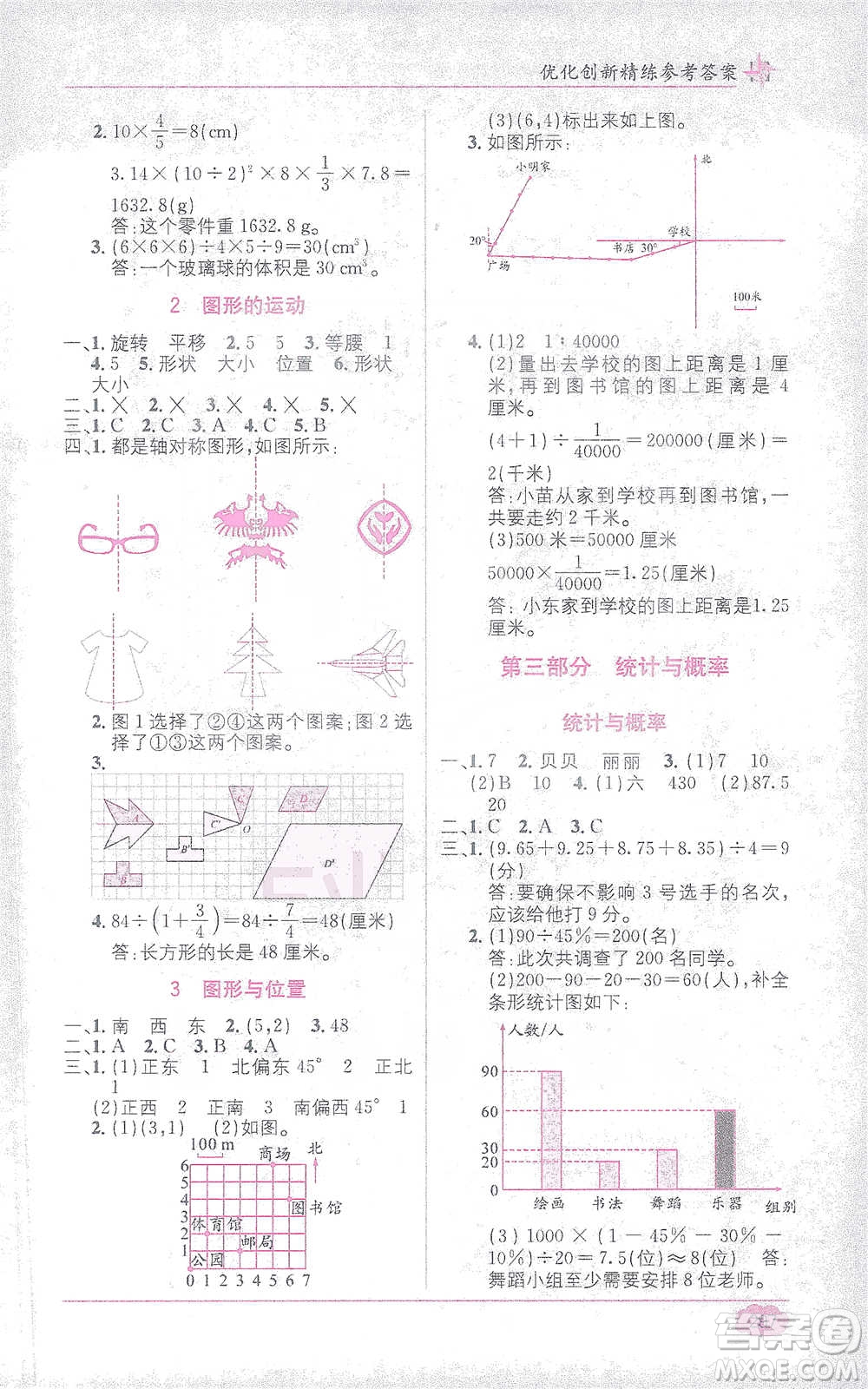 新疆青少年出版社2021教材1+1全解精練六年級下冊數(shù)學人教版參考答案