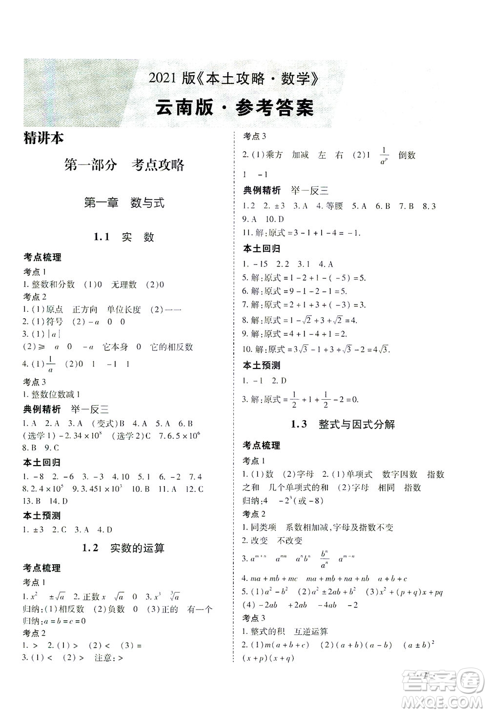 延邊教育出版社2021本土攻略精準復習方案九年級數(shù)學下冊人教版答案