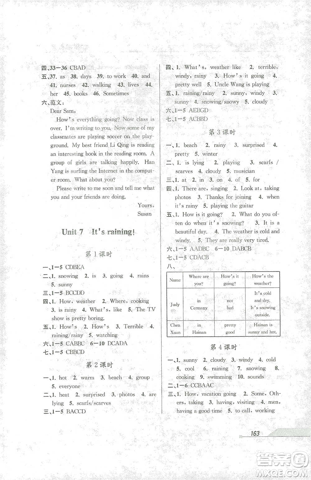 開明出版社2021當堂練新課時同步訓(xùn)練七年級下冊英語人教版參考答案